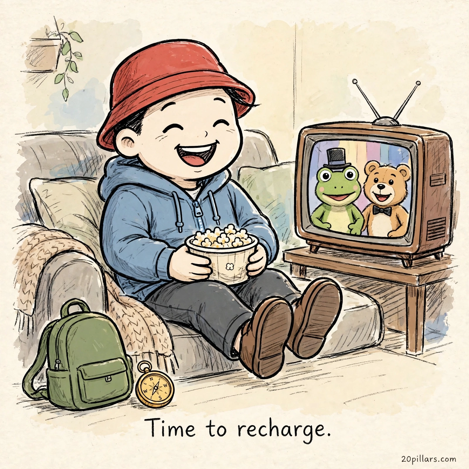 Milo daily comic: Time to recharge.